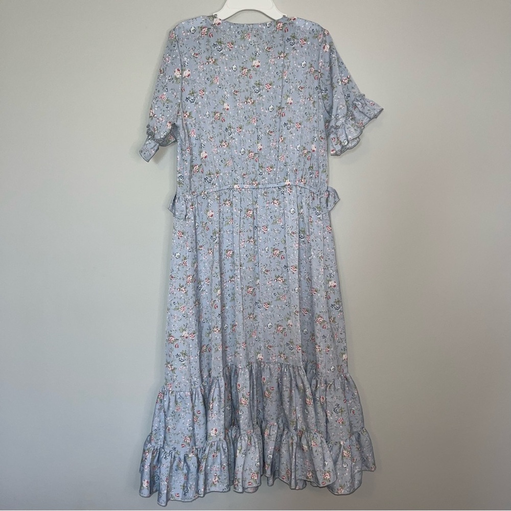 Oopsie Daisy Floral Kids Casual Dress - Blue- girls 8 - Picture 5 of 6